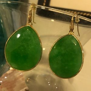 Stella & Dot Green Teardrop Earrings